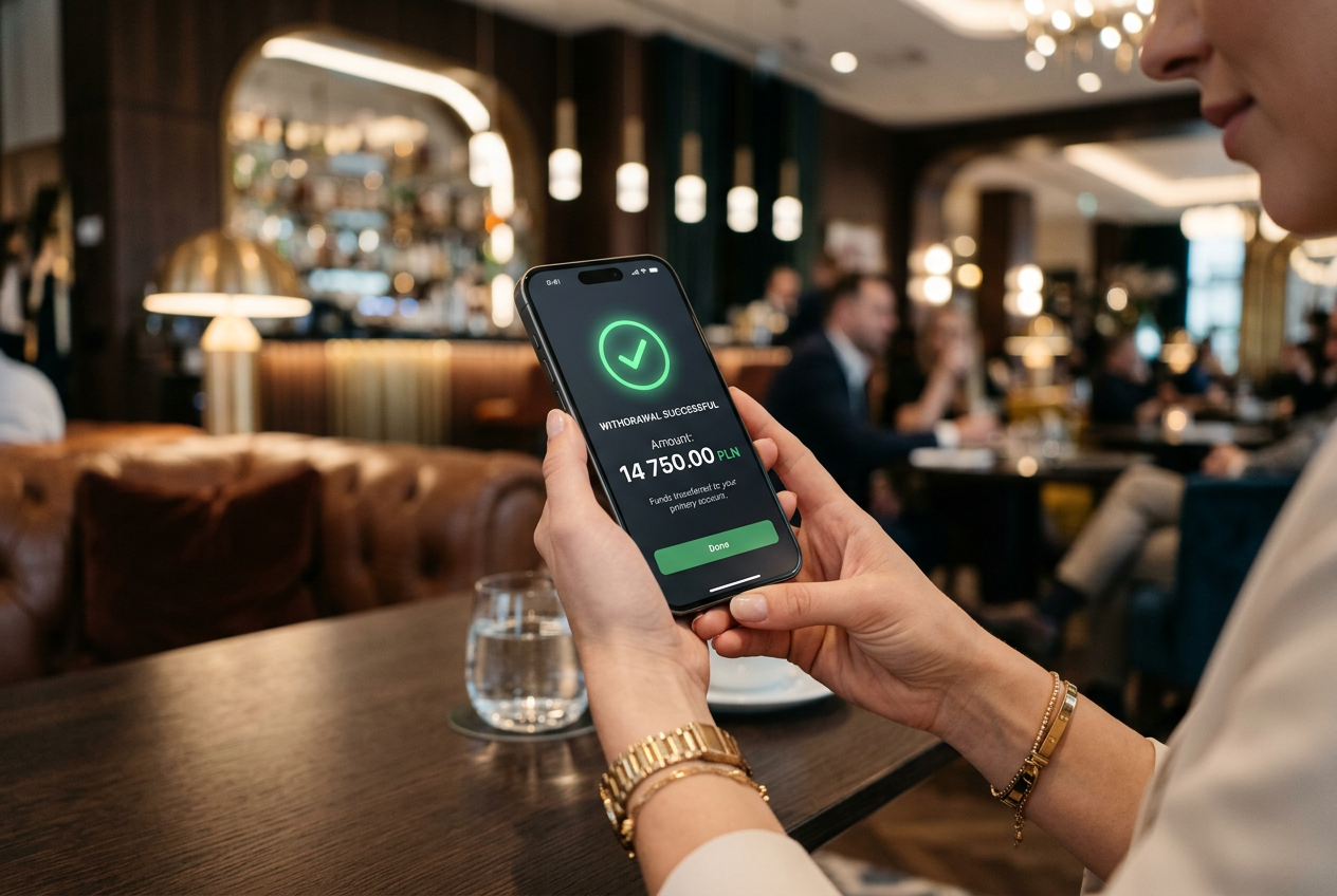 A person successfully receiving a fast payout on their smartphone.